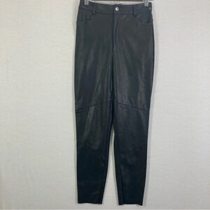 XLE Black Faux Leather High Rise Slim‎ Leg Pants size XS